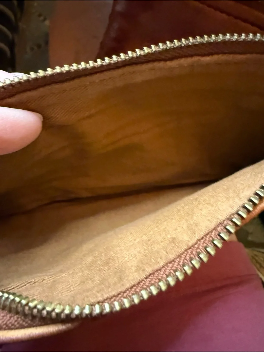Belleza Mandoza Brown Woven Leather Wristlet with Coin Pouch NWT